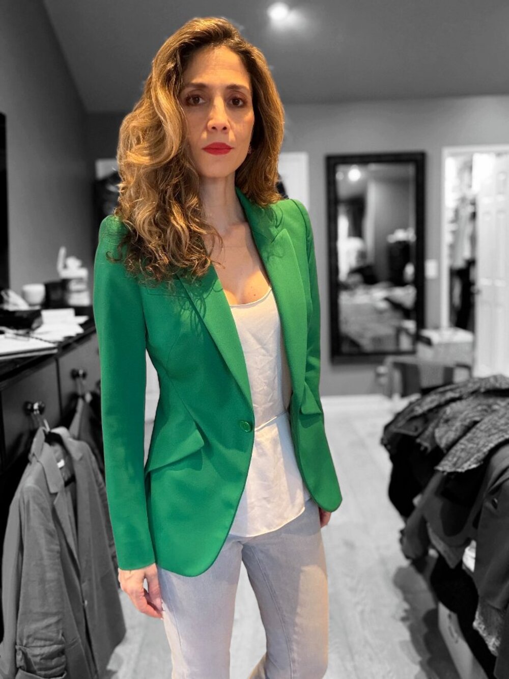 Alexander McQueen Women's Green Virgin Wool Blazer size 38- US 2